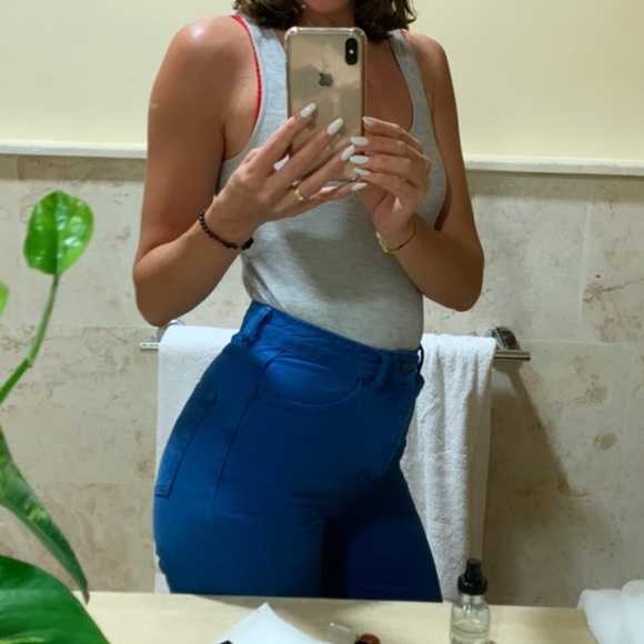 TOP SHOP BOUTIQUE high waisted biker denim shorts - Picture 3 of 6